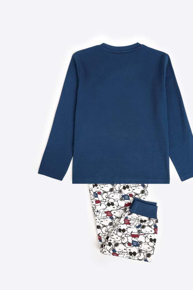 PIGIAMA AUTUNNO/INVERNO BAMBINO  BLU 62460 BLU PEANUTS 
