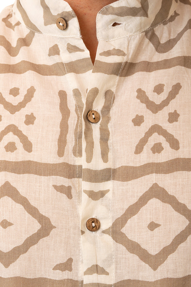 MAGLIA CAMICIA UOMO  BIANCO COREANALINO MAURITIAOFFWHITE TOOCO 
