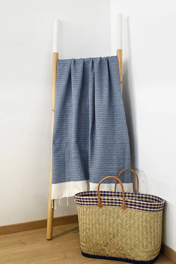TELO MARE COTONE UNISEX  BLU ATHENA BLEU COMPTOIR DE LA PLAGE 