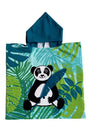 ACCAPPATOIO MICROFIBRA BAMBINO  VERDE PONCHO KIDS PANDA COMPTOIR DE LA PLAGE 