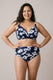 BIKINI Donna ROIDAL FERRETTO Coppa D slip coprente Blu fantasia