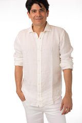 MAGLIA CAMICIA UOMO  BIANCO SHIRTPIERCE OFFWHITE ROY ROGER'S 