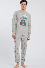 PIGIAMA UOMO GRIGIO 6702 HAPPY BEAR HAPPY PEOPLE 