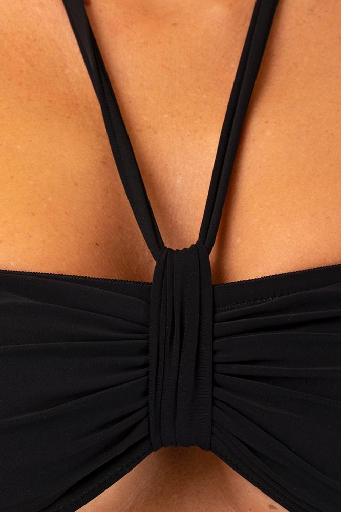 BIKINI Donna CINZIA CORTESI FASCIA  slip con fiocchi Nero