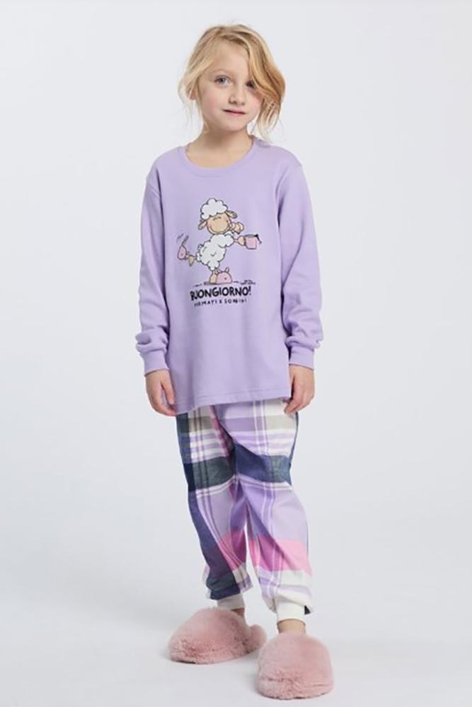 PIGIAMA BAMBINA HAPPY PEOPLE autunno/inverno   Lilla