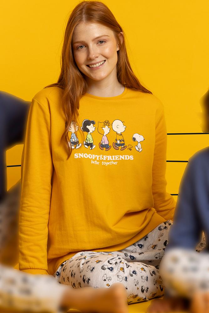 PIGIAMA DONNA SENAPE PEANUTS 63429 SNOOPY PEANUTS 