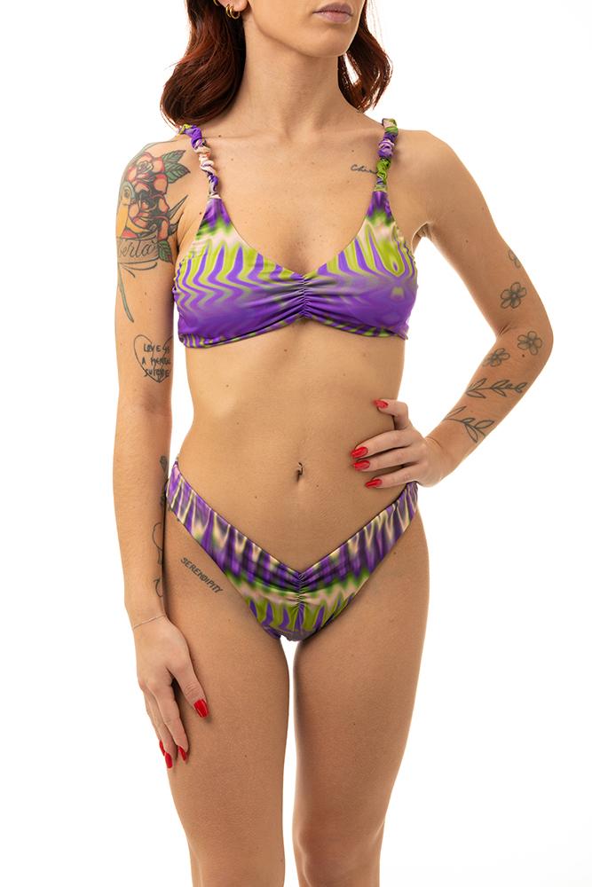 BIKINI Donna ME FUI BRASSIERE  slip brasilana a V Viola