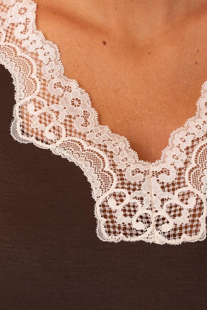 CAMICIA DA NOTTE DONNA  MARRONE
