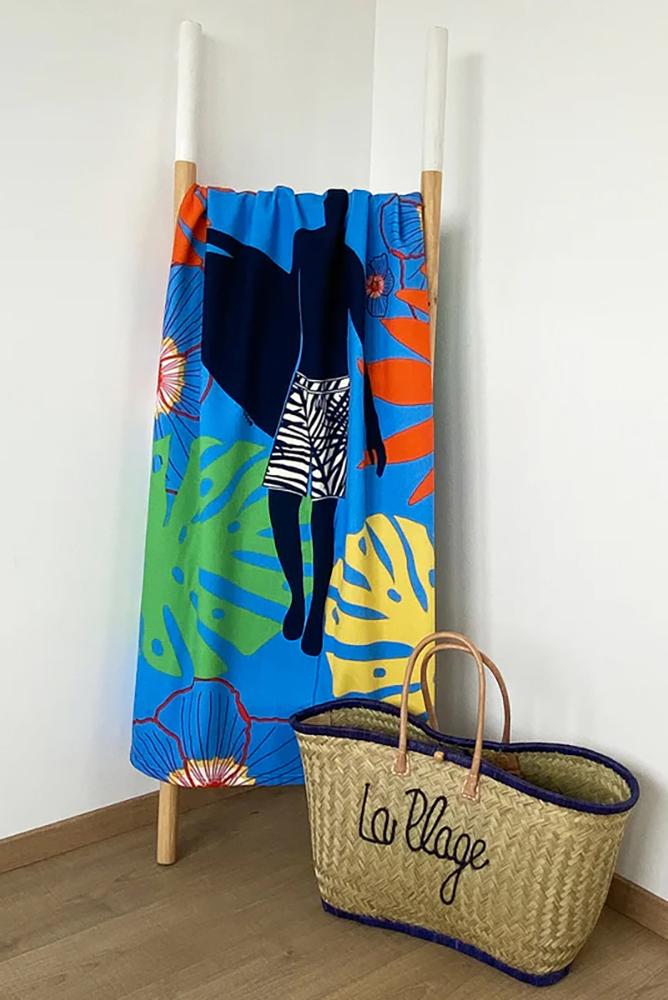 TELO MARE MICROFIBRA UNISEX  AZZURRO SANDIA PAULO COMPTOIR DE LA PLAGE 