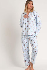 PIGIAMA AUTUNNO/INVERNO DONNA  CELESTE