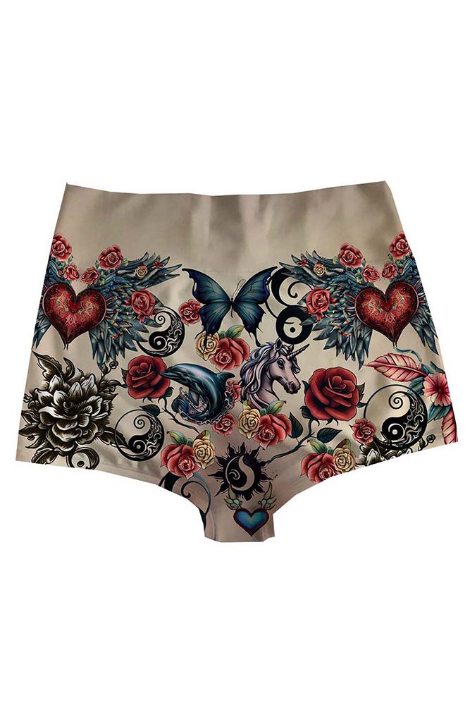 HAPPY UNDIES HIGH WAISTTATOO ART