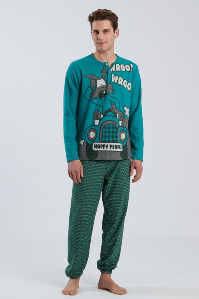 PIGIAMA UOMO  VERDE 6429 WROOM HAPPY PEOPLE 