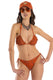 BIKINI Donna PIN UP TRIANGOLO  slip brasiliana con lacci Arancio