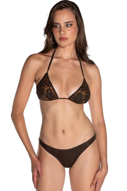 BIKINI TRIANGOLO DONNA  MARRONE PF066SG 009 PIN UP 