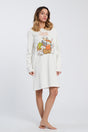 CAMICIA DA NOTTE DONNA BIANCA 6776 GRATTINI HAPPY PEOPLE 