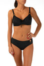 BIKINI Donna MARETTE FERRETTO  slip coprente Nero