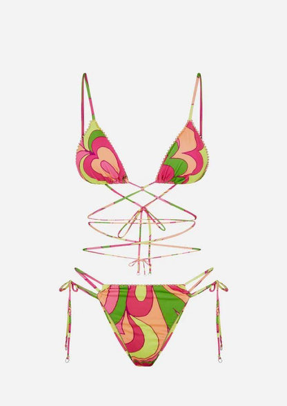 BIKINI Donna ME FUI TRIANGOLO  slip con fiocchi Fucsia