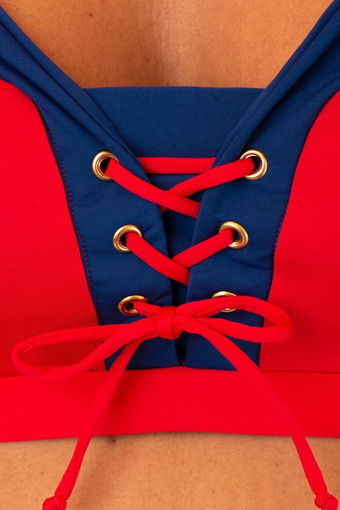 BIKINI BRASSIERE COPPA DD ROSSO/BLU B122 80 51 BERNE' MABEL 