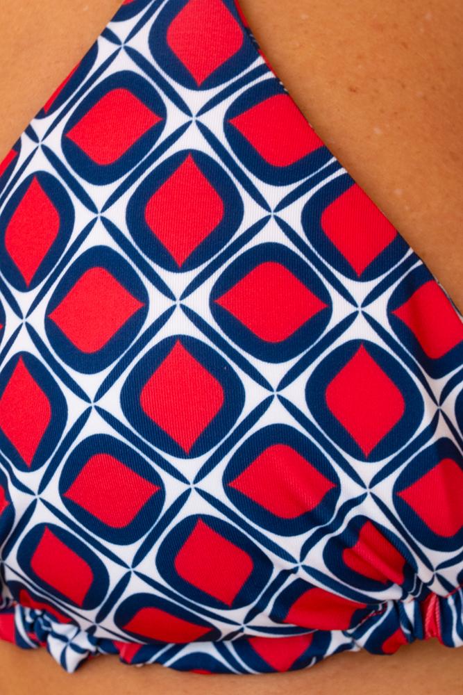 BIKINI TRIANGOLO DONNA  BLU/ROSSO B2832 6103 4186 FEELING 