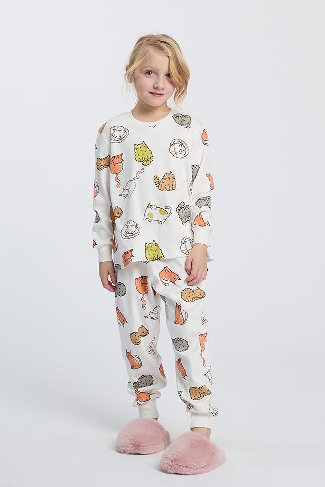 PIGIAMA BAMBINA HAPPY PEOPLE autunno/inverno   Bianco