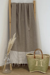 TELO MARE COTONE UNISEX  BEIGE MIKANDA TAUPE COMPTOIR DE LA PLAGE 
