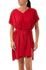 KAFTANO DONNA  ROSSO SCURO CLEO RED VELVET BE BEACH 