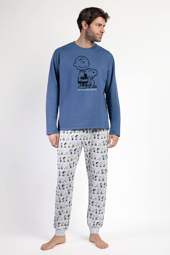 PIGIAMA UOMO BLU PEANUTS 63015 SNOOPY PEANUTS 