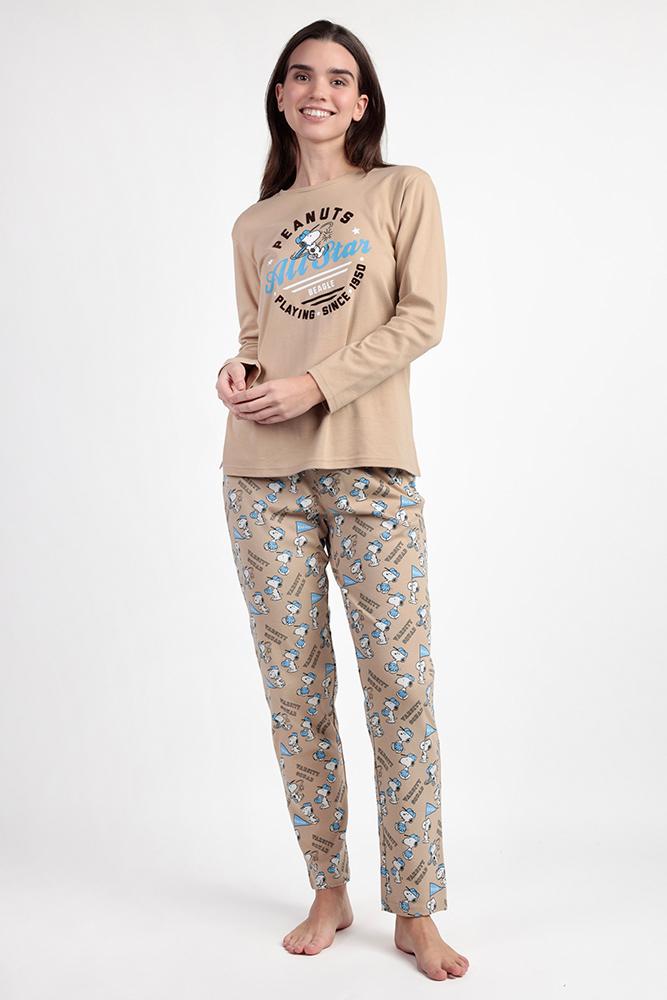 PIGIAMA DONNA CAMMELLO PEANUTS 63422 VARSITY PEANUTS 