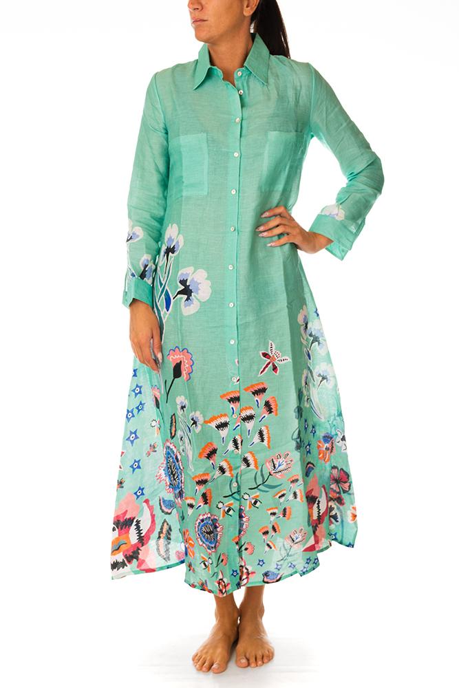 ABITO DONNA  VERDE 125379PLF GREEN Isabelle 