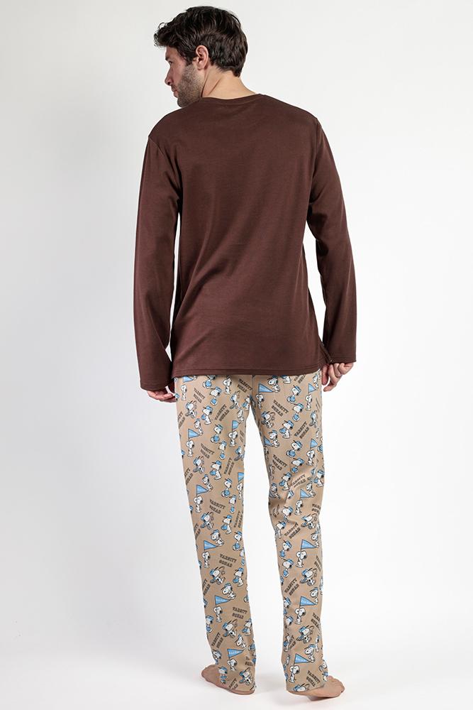 PIGIAMA UOMO CIOCCOLATO PEANUTS 63016 VARSITY PEANUTS 