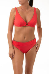 BIKINI FERRETTO COPPA C ROSSO A2531CP PAPAVERO LUISA MARIA LUGLI 