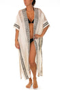 KAFTANO DONNA  BEIGE BIANCO KI566 BLACK PAHIESA 