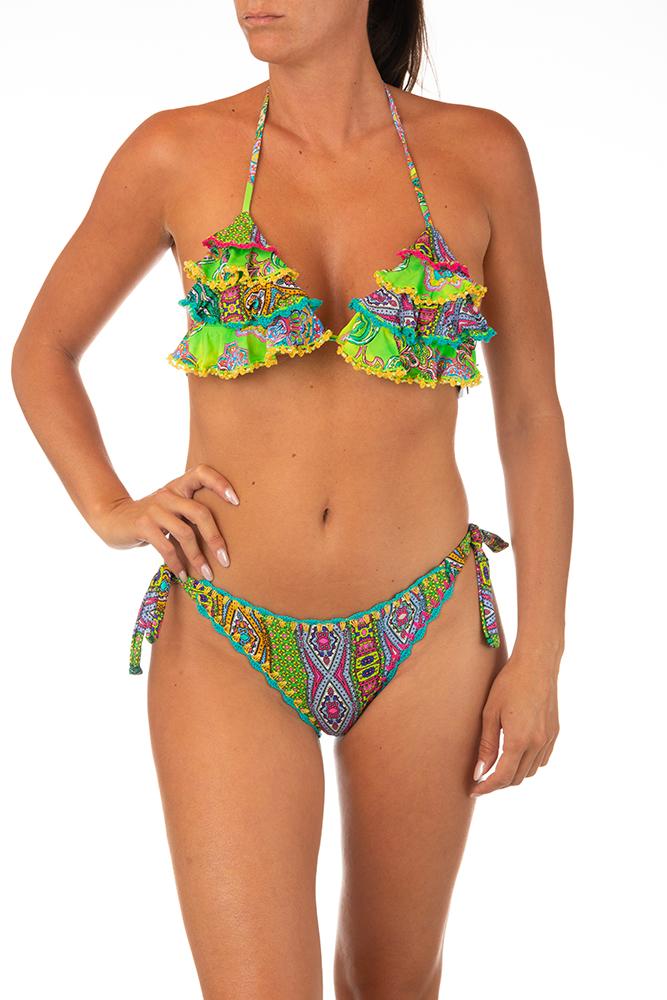 BIKINI TRIANGOLO DONNA  VERDE E14 E02 21 VERDE LAETITIA BEACHWEAR 