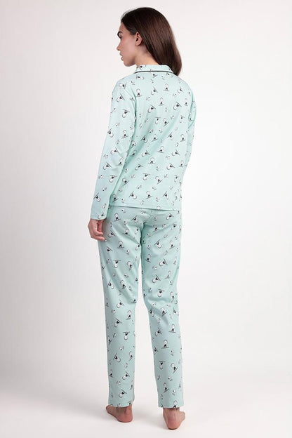 PIGIAMA DONNA AZZURRO PEANUTS 63488 ABIERTO SLEEP PEANUTS 