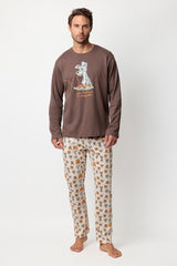 PIGIAMA UOMO CIOCCOLATO PEANUTS 63906 LOVE DINNER PEANUTS 