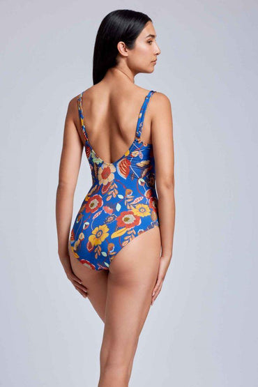 INTERO Donna VACANZE ITALIANE con ferretto  slip brasiliana Blu