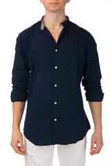 MAGLIA CAMICIA UOMO  BLU