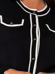 CARDIGAN CORTO DONNA MN51 NERO VERDISSIMA 