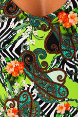 INTERO  IMBOTTITO DONNA  VERDE SELENE JUNGLE OLYMARE 
