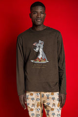 PIGIAMA UOMO CIOCCOLATO PEANUTS 63906 LOVE DINNER PEANUTS 