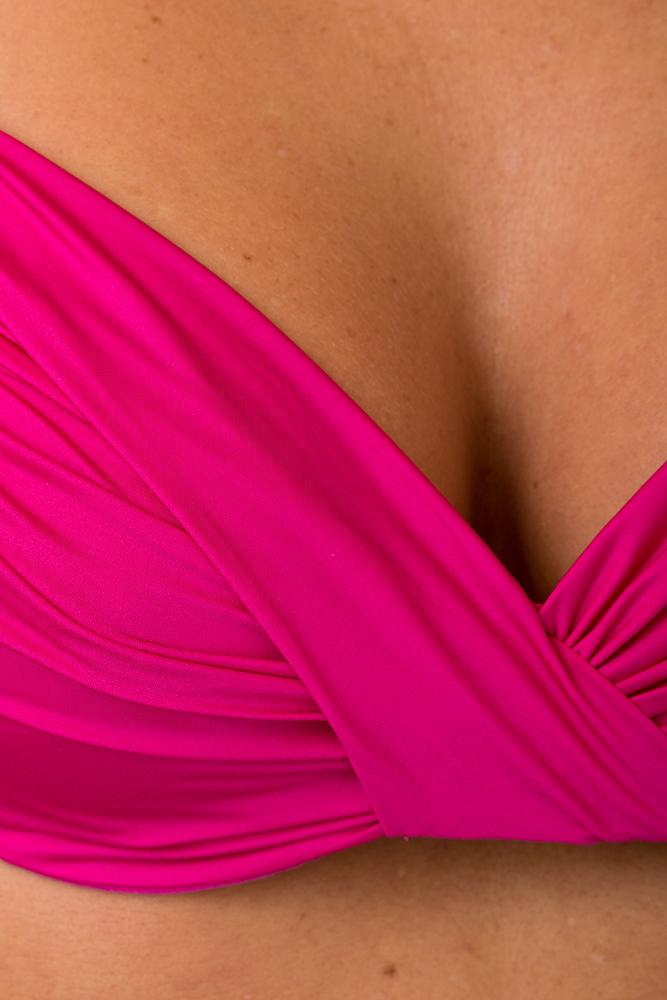 BIKINI Donna ROIDAL FERRETTO Coppa D slip coprente Fucsia