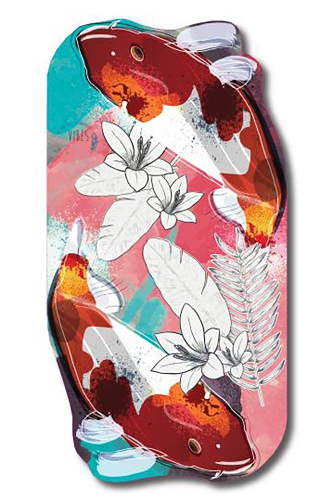 TELO MICROFIBRA UNISEX  ROSA EVERGREEN COI FISH VIBES 