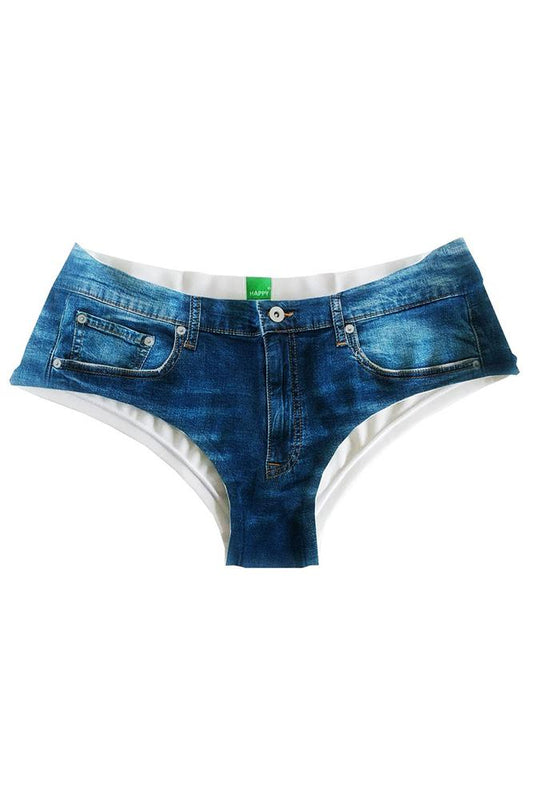 MIX SLIP DONNA  BLU HIPSTERS BLUE JEANS HAPPY UNDIES 