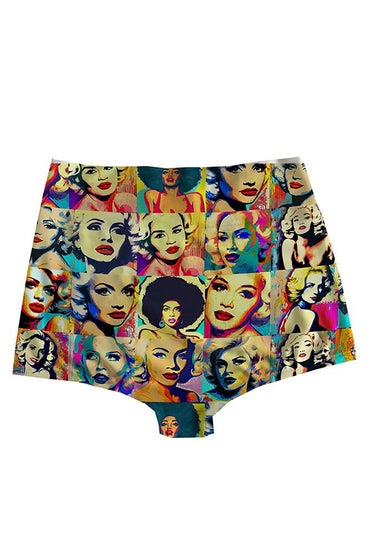 MIX SLIP DONNA  AZZURRO HIGH WAIST WOMAN FACE HAPPY UNDIES 