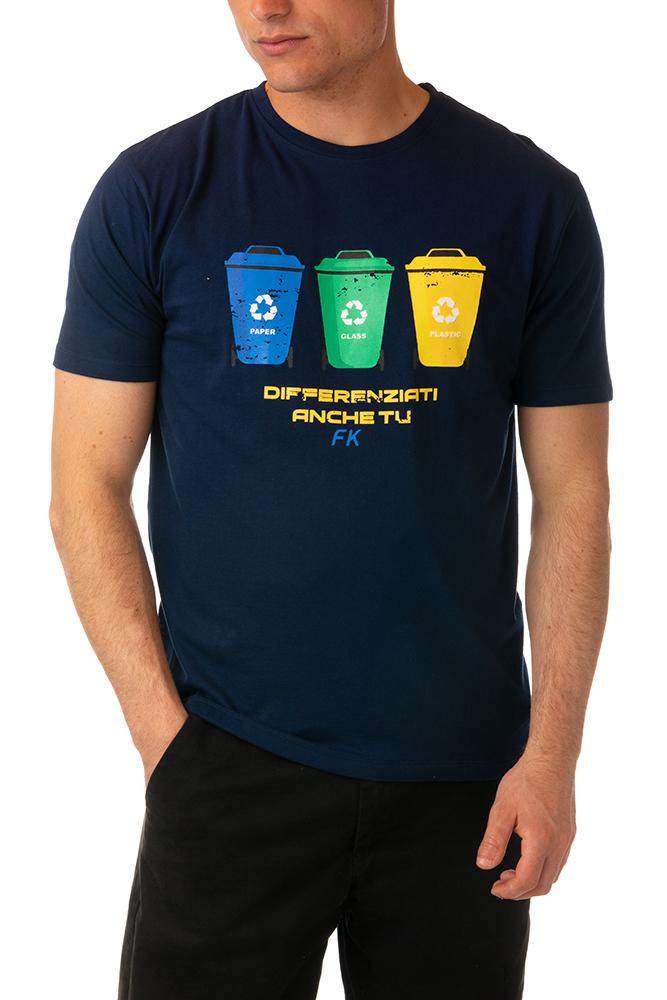 MAGLIA T-SHIRT UOMO  BLU FK24-50051BU BU FXXK 