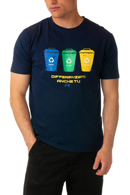 MAGLIA T-SHIRT UOMO  BLU FK24-50051BU BU FXXK 