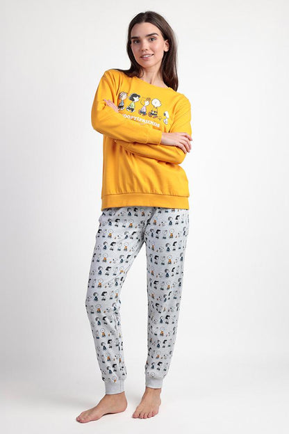 PIGIAMA DONNA SENAPE PEANUTS 63429 SNOOPY PEANUTS 