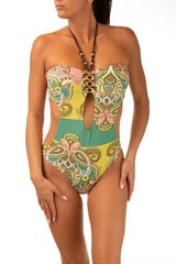 INTERO  IMBOTTITO DONNA  VERDE V5010O INRO MISS BIKINI 