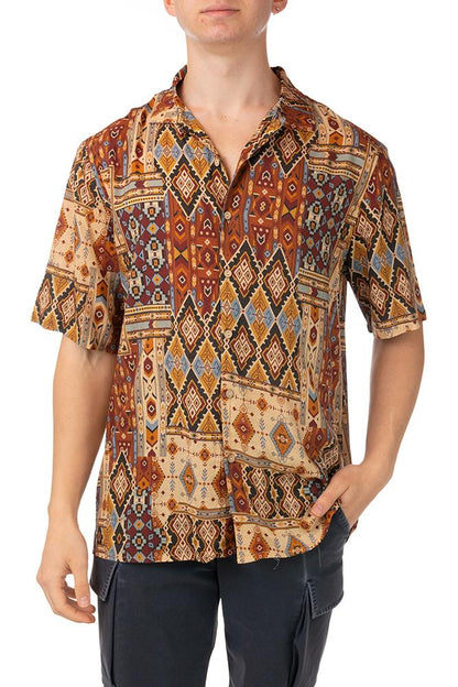 MAGLIA Uomo TOOCO CAMICIA   Marrone fantasia