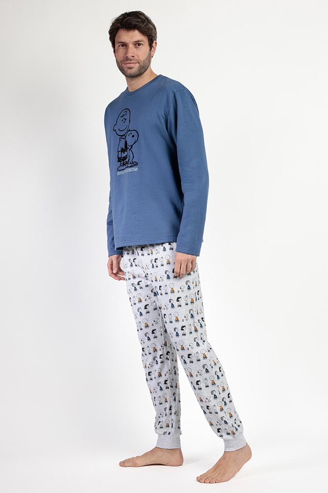 PIGIAMA UOMO BLU PEANUTS 63015 SNOOPY PEANUTS 